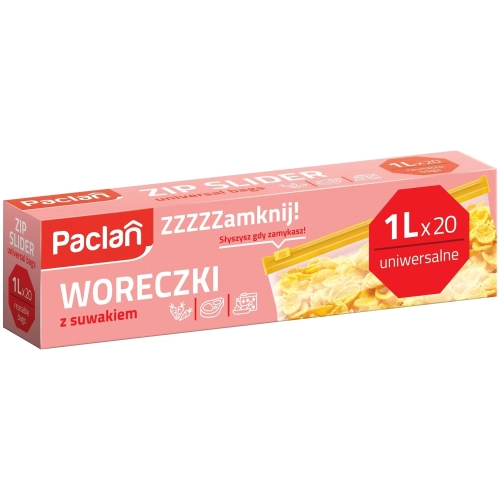 Woreczki z suwakiem 1L 20szt