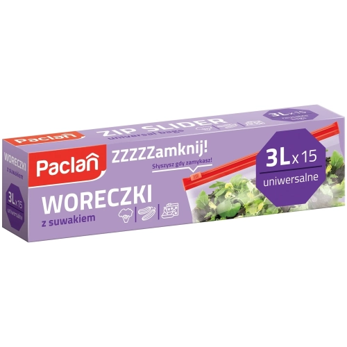 Woreczki z suwakiem 3L 15szt