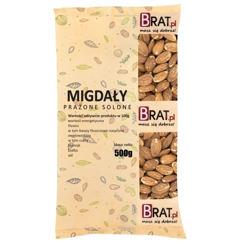 Migdały prażone solone 500g