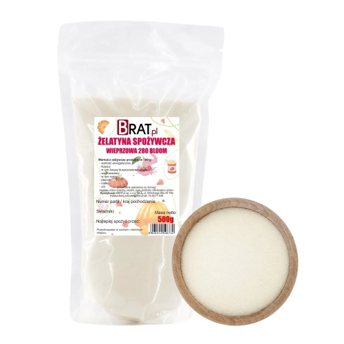 Żelatyna spożywcza wieprzowa 280 Bloom 500g