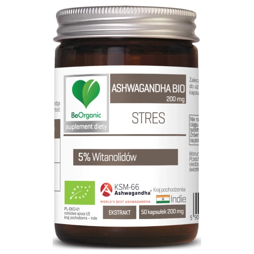 BeOrganic Ashwagandha KSM-66 200mg  BIO 50kap