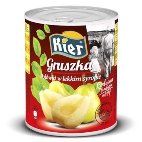 Gruszki Williams połówki w syropie 820g/460g