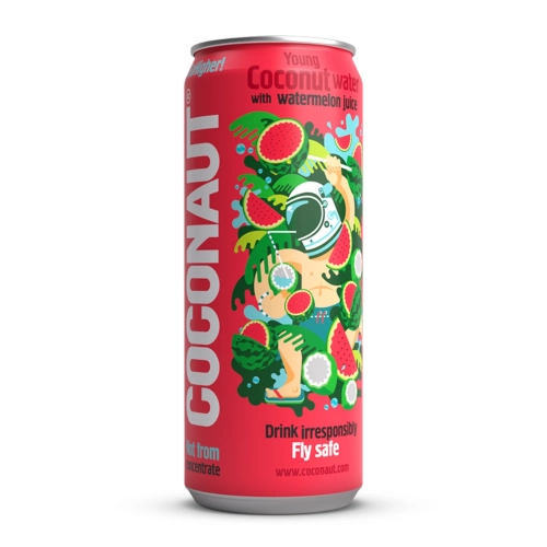 Woda kokos. z młod. kokosa z sokiem arbuzo. 320ml