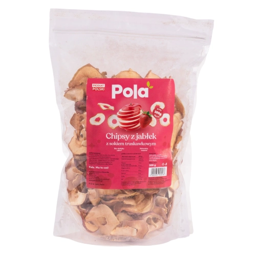 Chipsy z jabłek z sokiem truskawkowym 300g