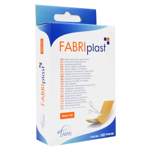 Plaster tkaninowy z opatrunkiem 6cm x 1m FABRIplast 
