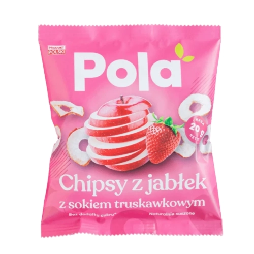 Chipsy z jabłek z sokiem truskawkowym 20g