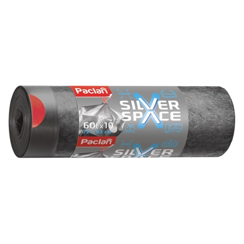Worki z taśmą 60l 10szt Paclan Silver Space