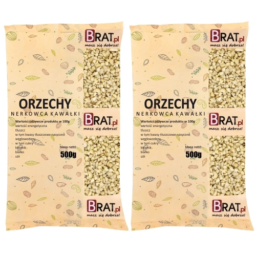 Orzechy nerkowca kawałki 1kg (2x500g)