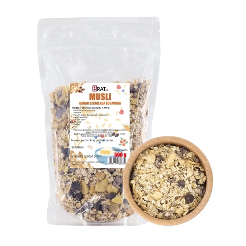 Musli banan-czekolada-żurawina 500g