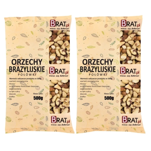 Orzechy brazylijskie połówki 1kg (2x500g)