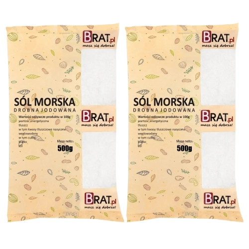 Sól morska drobna jodowana 1kg (2x500g)