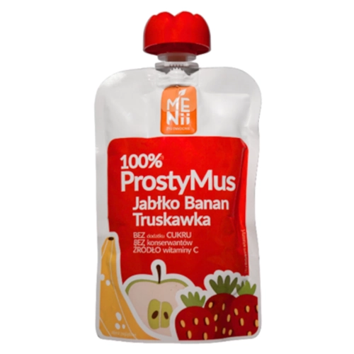 100% Prosty Mus - Jabłko, Banan, Truskawka 100g