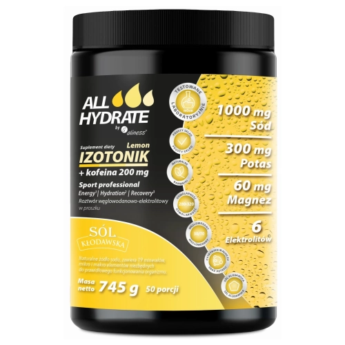 ALLHydrate - Izotonik Lemon+Kofeina 200mg, 745g