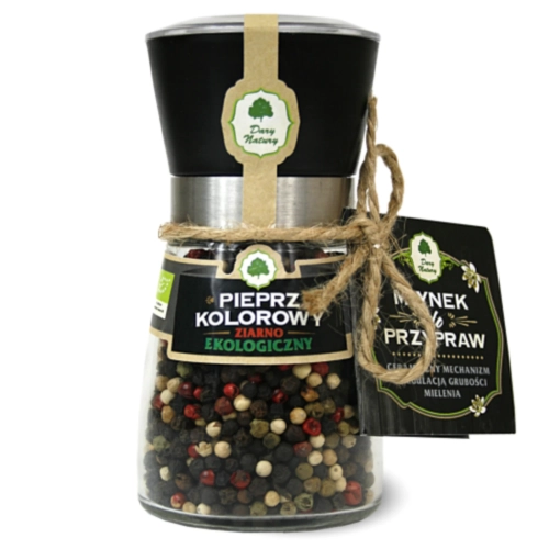 Pieprz kolorowy ziarno EKO w młynku 80g