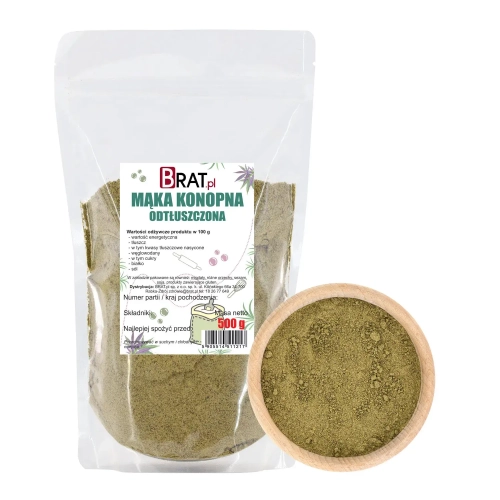 Mąka konopna odtłuszczona 500g