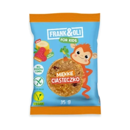 Miękkie ciasteczko FOR KIDS Banan i truskawka 35g