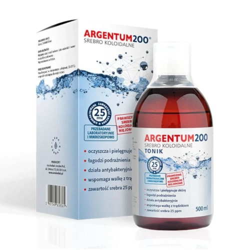 Argentum200 srebro koloidalne 500ml 25 ppm
