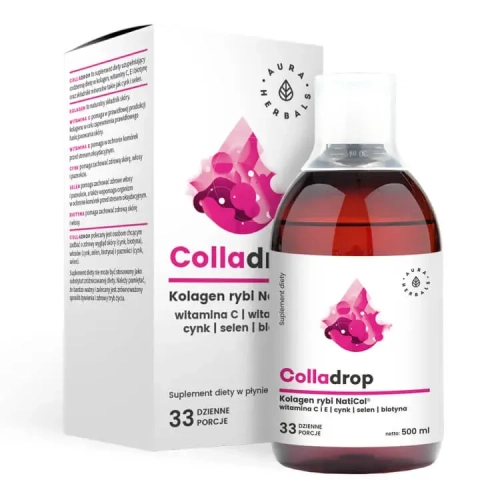 Colladrop kolagen rybi z witaminą C 500ml - AURA