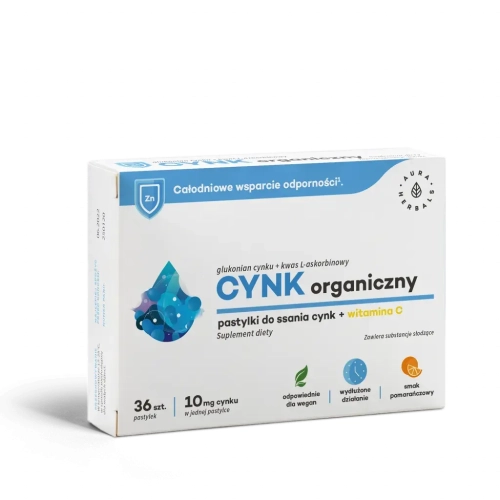 Cynk organiczny 10mg z witaminą C - AURA