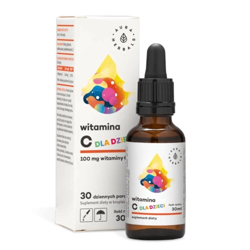 Witamina C dla dzieci 100 mg krople 30ml - AURA