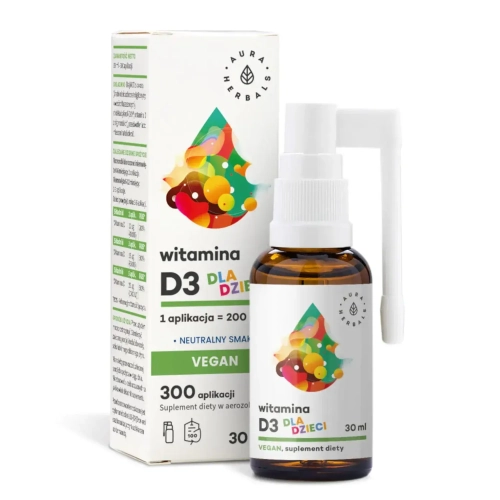 Witamina D3 Vegan dla dzieci areozol 30ml - AURA