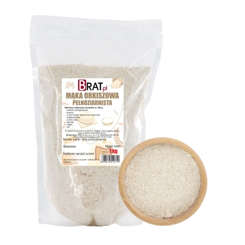 Mąka orkiszowa pełnoziarnista 1kg