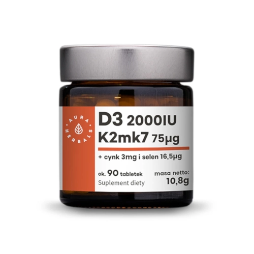 Witamina D3 2000 IU + K2 + Cynk + Selen, tabletki 90 szt.