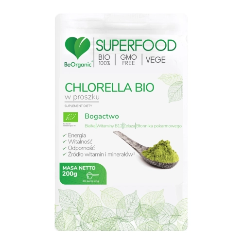 BeOrganic Chlorella BIO w proszku 200g