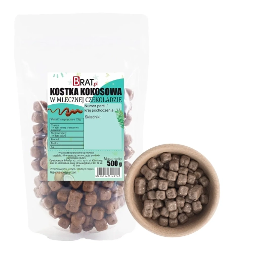 Kostka kokosowa w mlecznej czekoladzie 500g