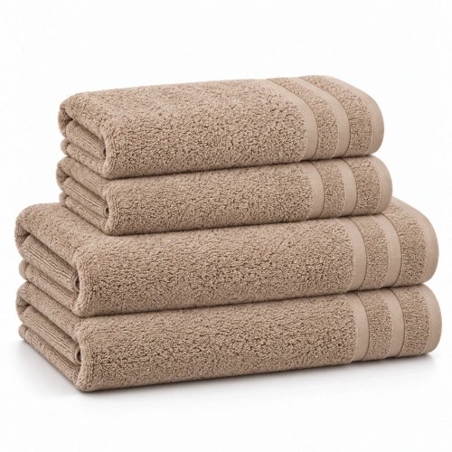 Zestaw ręczników MARTE 70x140x2 + 50x90x2 BEŻOWY