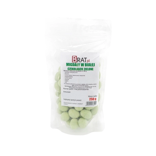 Migdały w białej czekoladzie Zielone 250g