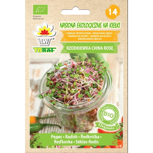 Nasiona na kiełki BIO - rzodkiewka CHINA ROSA 20g