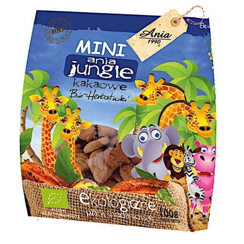 Ciastka kakaowe Mini Jungle BIO 100g