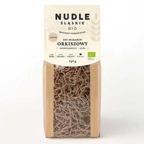 Makaron ORKISZOWY (pełnoziarnisty) nitki BIO 250g.webp