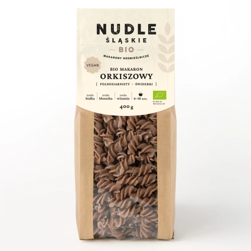 Makaron ORKISZOWY (pełnoziarnisty) świdry BIO 400g.webp