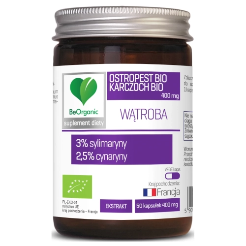 Ostropest BIO 3% + Karczoch BIO 2,5% 400 mg 50kap