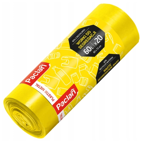 Paclan worek do segr plastik 60l 20 szt żółty.webp