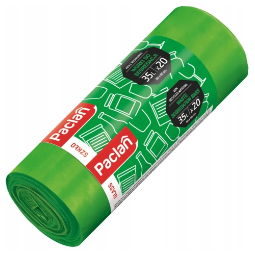 Paclan worek do segr szkło 35l 20 szt zielony.webp