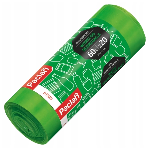 Paclan worek do segr szkło 60l 20 szt zielony.webp