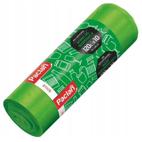 Paclan worek do segr szkło 120l 10 szt zielony.webp