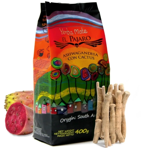 Yerba Mate El Pajaro Ashwagandha con Cactus 400g