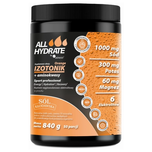 ALLHydrate, Izotonik Orange+aminokwasy 840g.webp