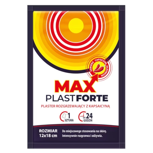 Plaster rozgrzewający z kapsaicyną Max Plast Forte 12x18cm.webp