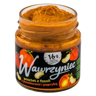Pasztet z fasoli z pomidorami i papryką otwarty 180 g.webp