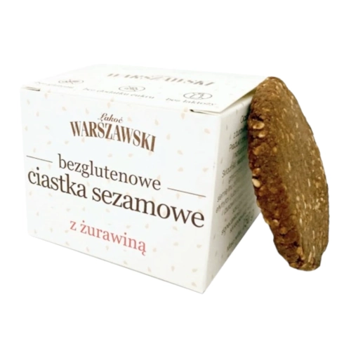 Ciastka Warszawskie sezamowe z żurawiną 150g.webp