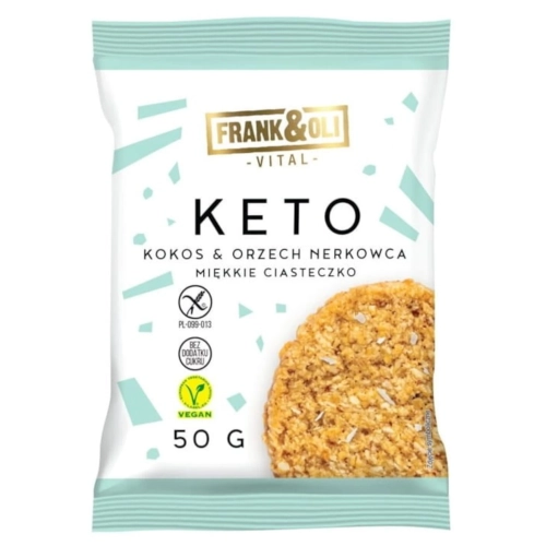 ciastko KETO kokos i orzech nerkowca 50 g bezglutenowe.webp