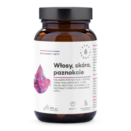 Włosy, skóra, paznokcie - Kolagen Rybi NatiCol 60kaps