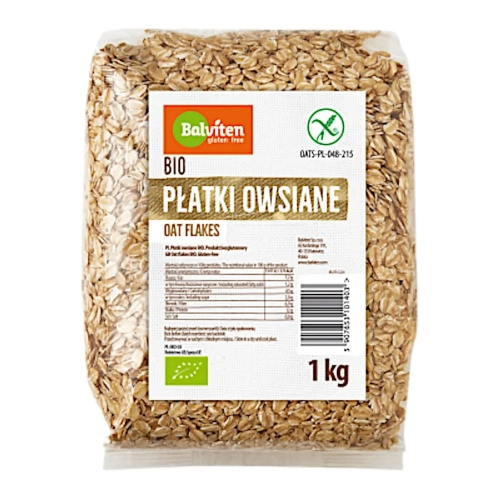 BIO Płatki owsiane 1kg Bezglutenowe