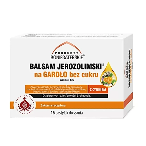 Balsam Jerozolimski na gardło 16 past. bez cukru