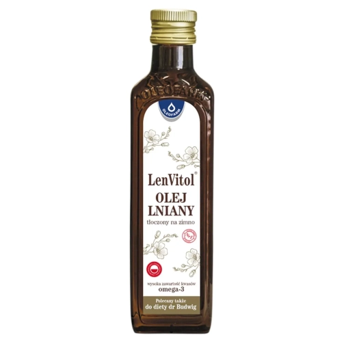 Olej lniany nieoczyszczony 250ml - LENVITOL